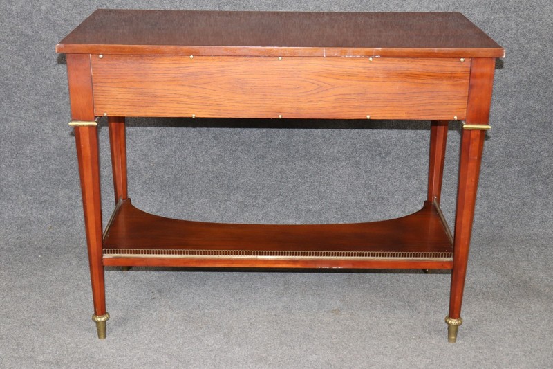 French Empire Style Two Tier Console Table by John Widdicomb with Brass Mounts gallery