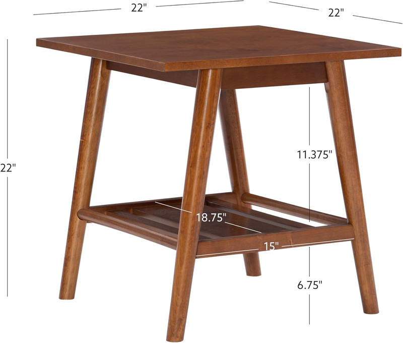 Mid-Century Walnut End Table - Melissa Collection gallery