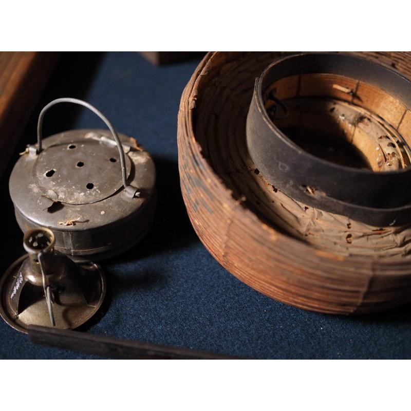 Used Japanese Restaurant Lantern Set 100yr Old Tattered Korokuten E 21cm (8.3in) gallery