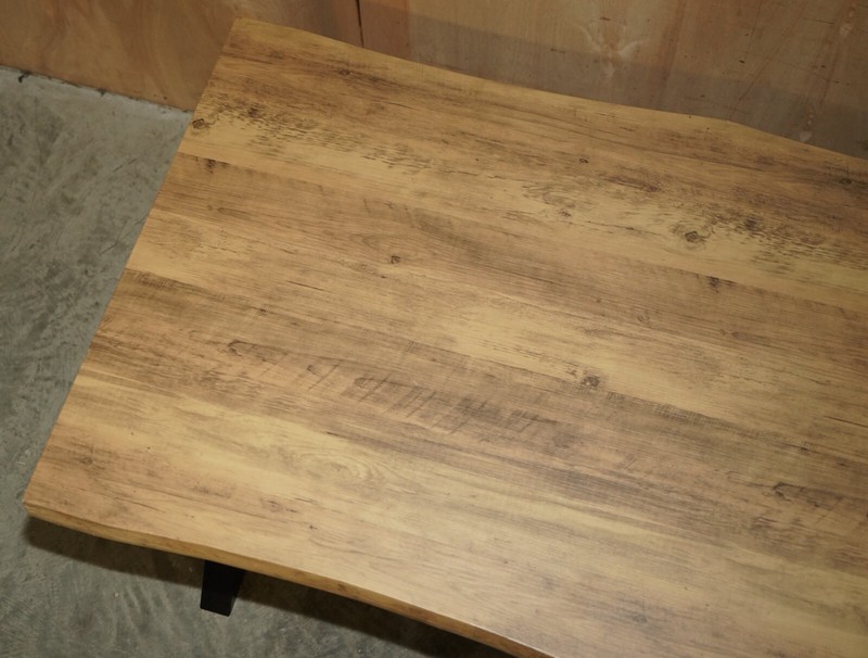 DECORATIVE CONTEMPORARY X FRAMED DINING TABLE & BENCHES PART OF A DINING SUITE gallery