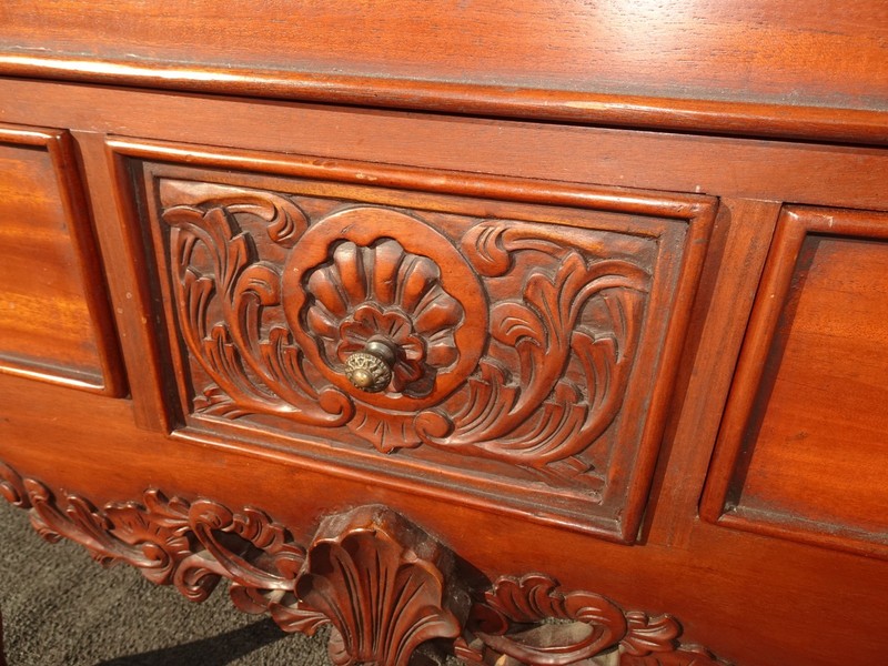 Pair Vintage 32" Tall French Chippendale Highly Carved Side Tables ~ Nightstands gallery