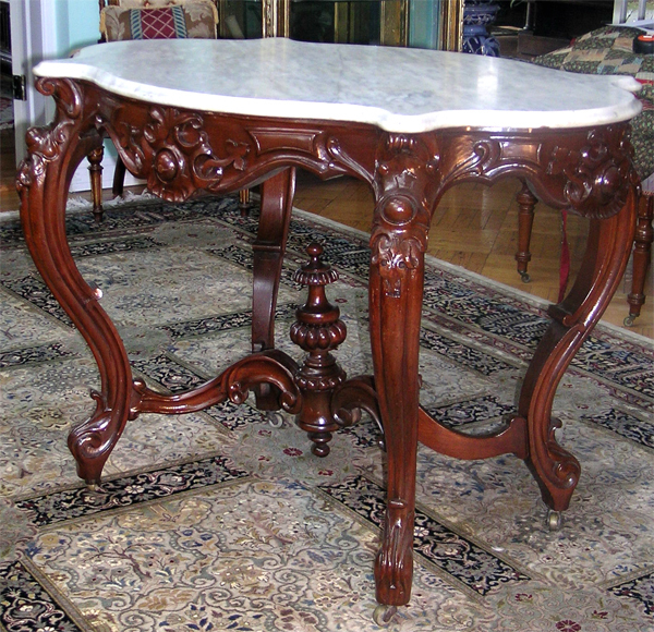 VICTORIAN ROCOCO TURTLE TOP CENTER TABLE gallery