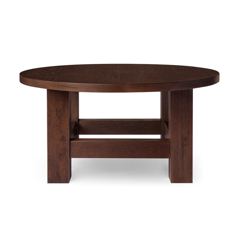 Maven Lane Marco Round Wooden Coffee Table Rustic Accent Furniture, Aged Brown