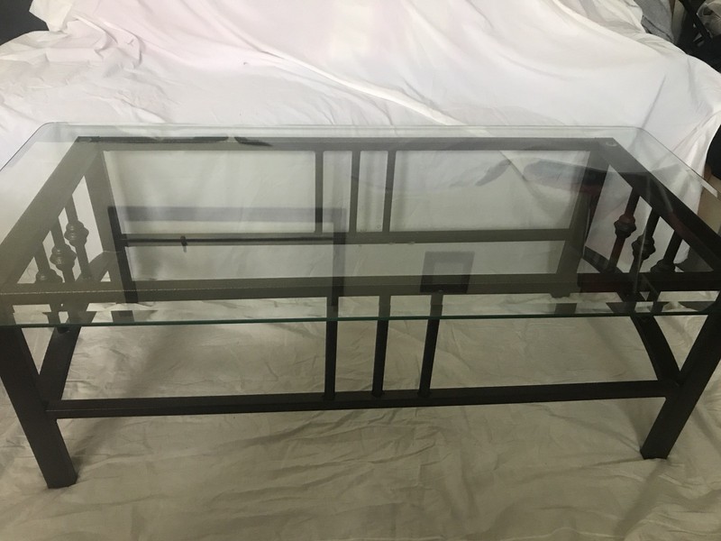 Wrought Iron & Glass Top Table Set. HEAVY EYE-CATCHING! UNIQUE. MSRP $1000