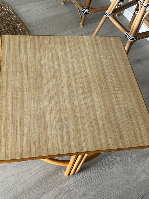 Vintage Rattan Coffee Table Antique Art Deco gallery