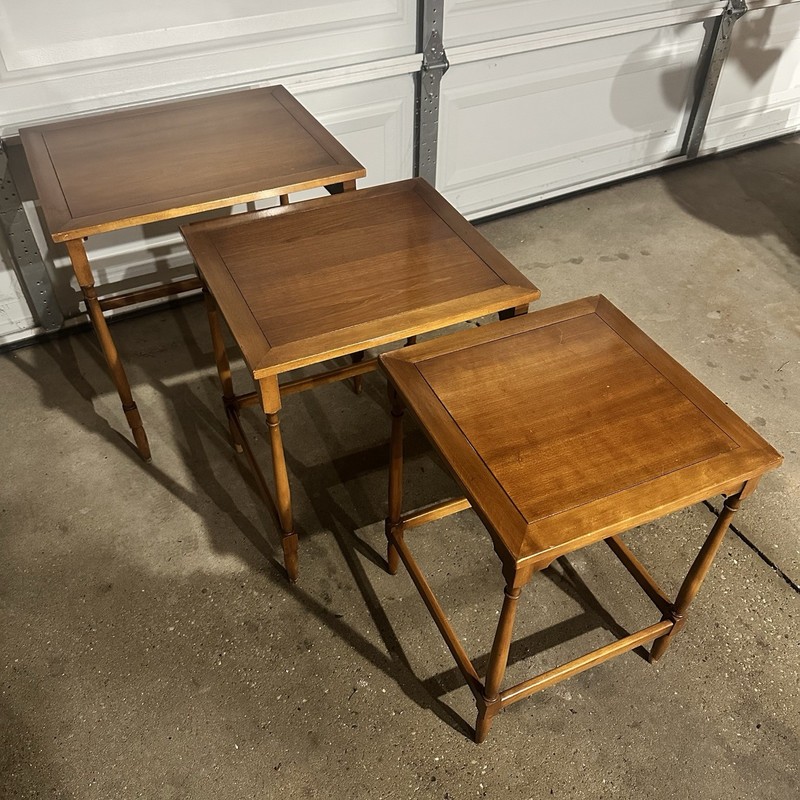 Vintage Hekman Nesting End Tables Set (3) Mid-Century Modern *Pls Read Desc. S&H