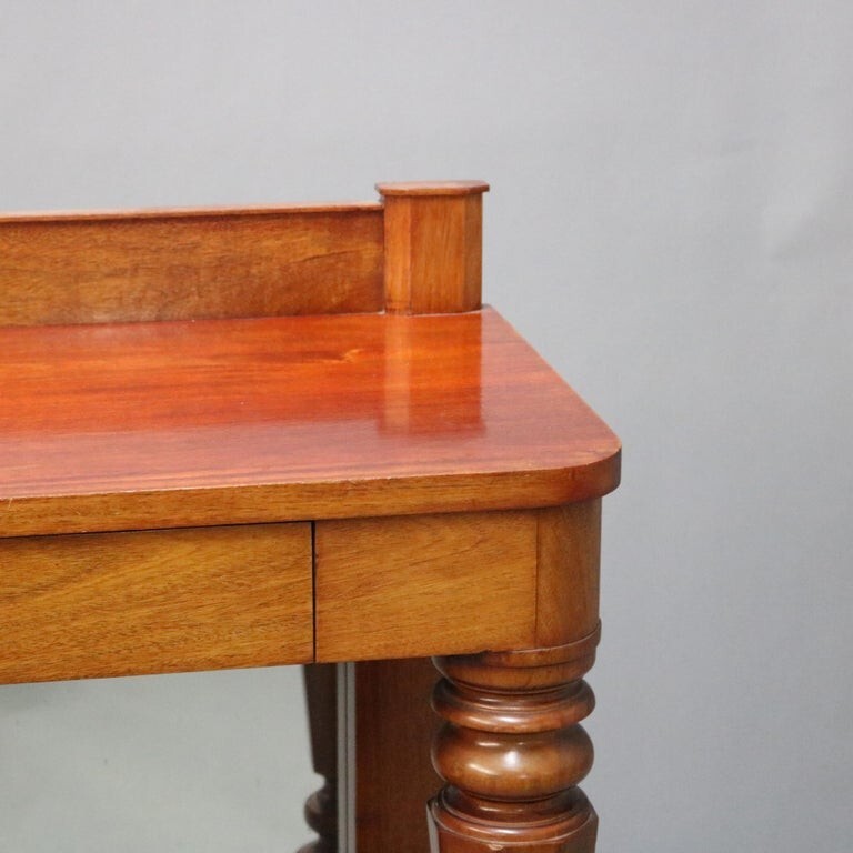 Classical Empire Mahogany Mirrored Pier Table with Balustrade Legs C1900 gallery