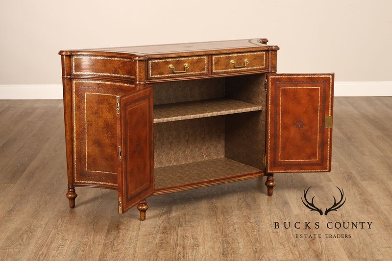 Maitland Smith Leather Wrapped Commode Cabinet gallery