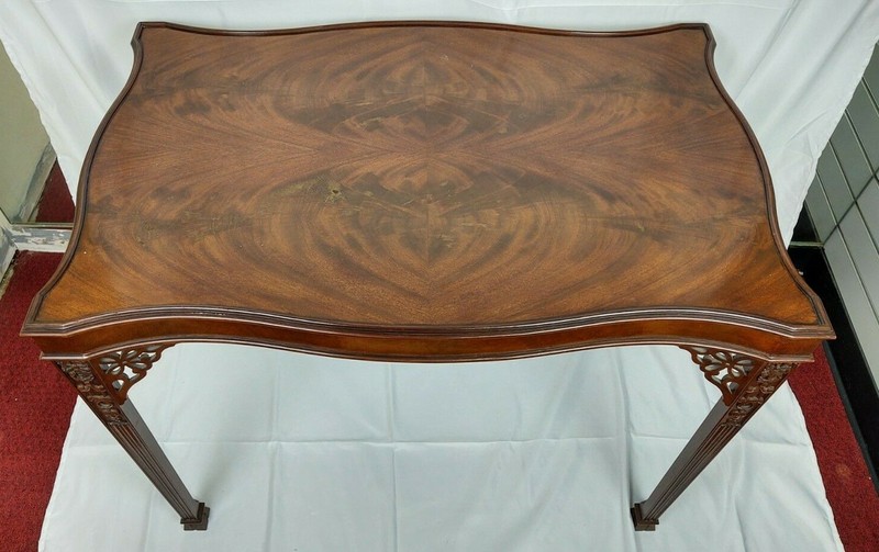 Baker Stately Homes Collection Flame Mahogany Carved Marlborough Tea Table gallery