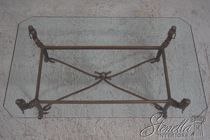 70158: Regency Style Wrought Iron Glass Top Coffee Table gallery