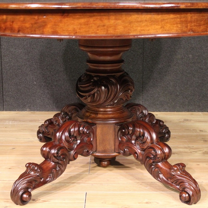 Extendable Table Dutch Large Furniture Dining Wood Mahogany Nineteenth Century gallery