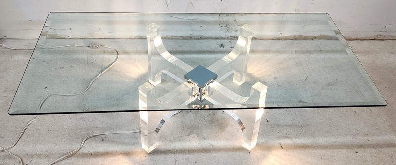 Illuminated Lucite Coffee Table by Philippe Jean France 1970s