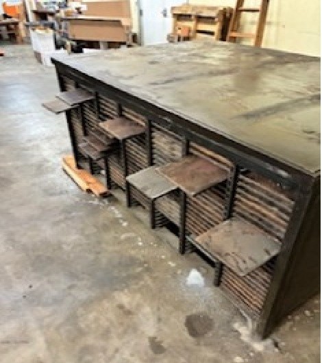Vintage Hamilton All Steel Printers’ Imposing Table Complete with Type Trays