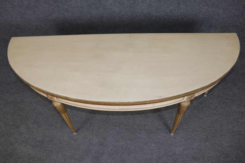 1940's Maison Jansen Louis XVI Directiore Style Painted Flip Top Console Table gallery