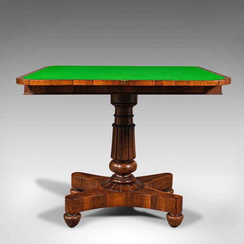 Antique Fold-Over Card Table, English, Games, Console, William IV, Circa 1835 gallery
