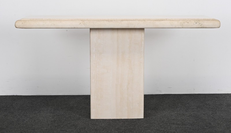 Travertine Console Table, 1980s