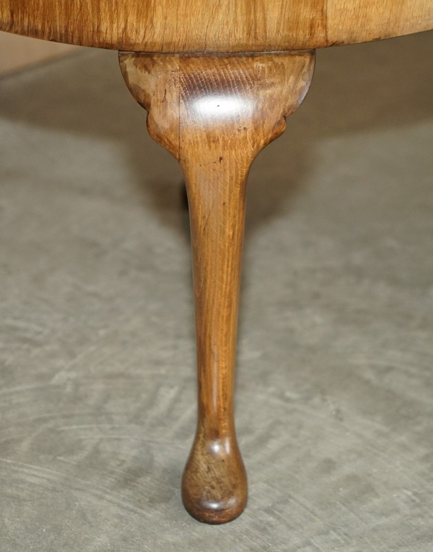 EXQUISITELY HAND CARVED BURR WALNUT COFFEE COCKTAIL TABLE CABRIOLE LEGS gallery