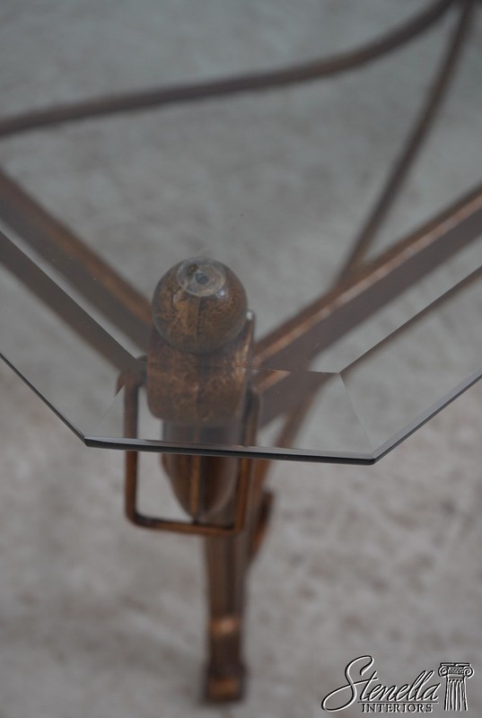 70158: Regency Style Wrought Iron Glass Top Coffee Table gallery