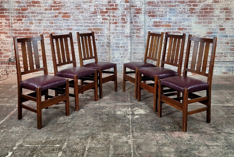 Gustav Stickley Side Chairs -Model #350 circa 1915 -Set of 6