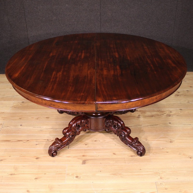 Extendable Table Dutch Large Furniture Dining Wood Mahogany Nineteenth Century gallery