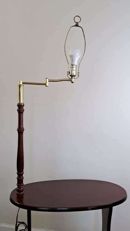 Vintage Preferred Stock Mid Century Wood Floor Lamp End Table Magazine Rack Comb gallery