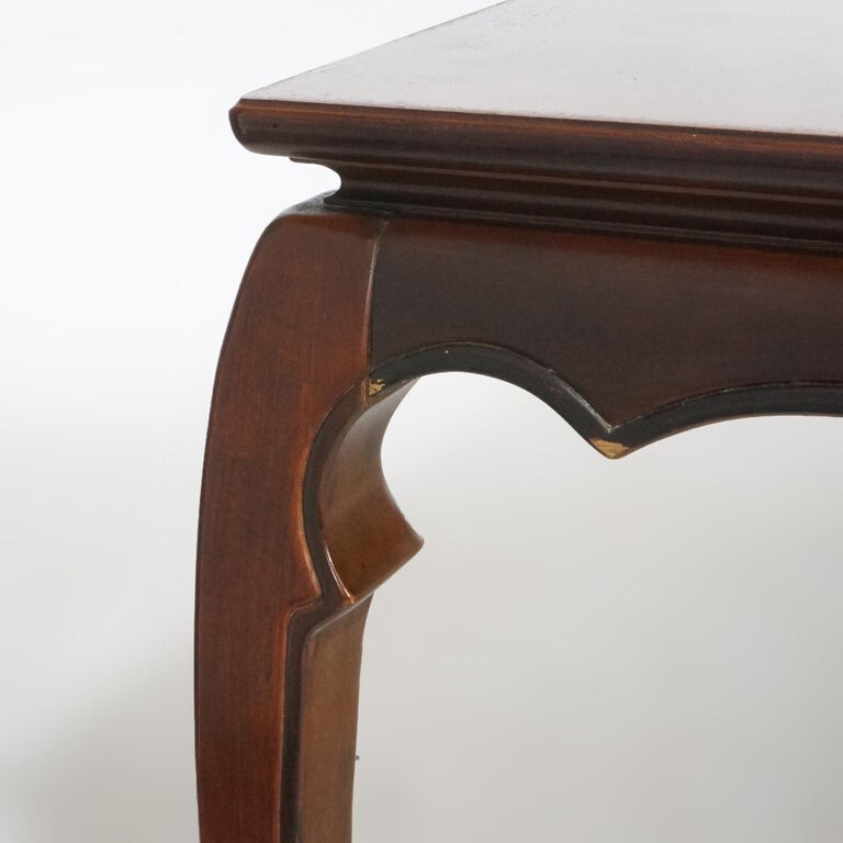 Chinese Chippendale Burl & Mahogany Dining Table 20thC gallery