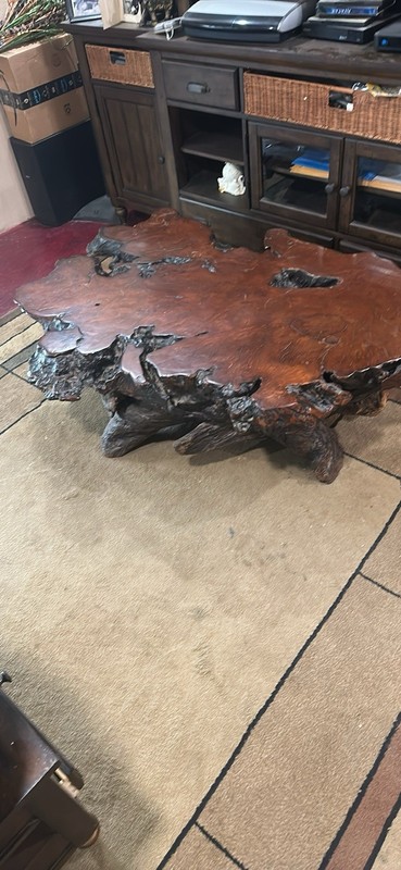 Giant Old Growth California Custom Redwood Coffee Table Mid Century Modern gallery