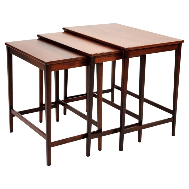 Brazilian Rosewood Nesting Tables Mid-Century Danish Modern 1950s Scandinavian gallery