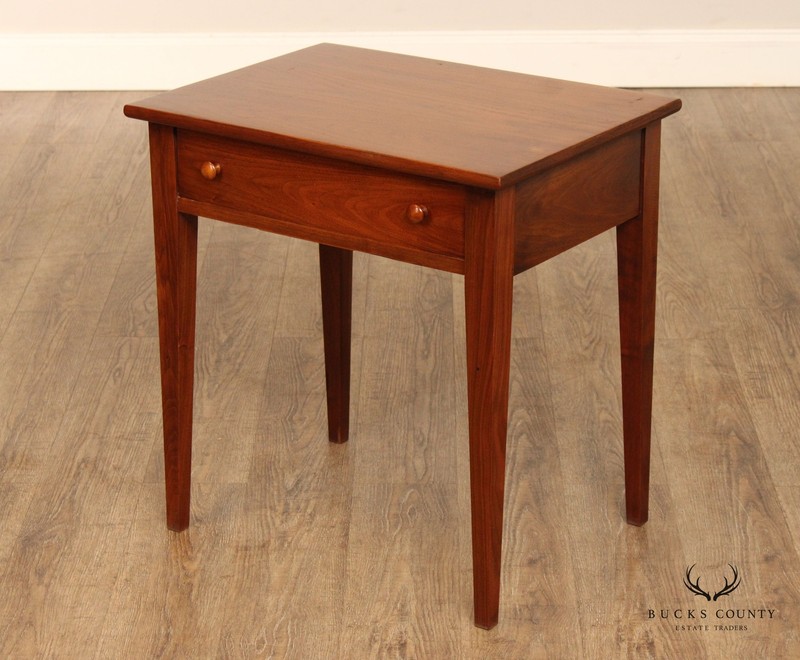 Shaker Style Custom Crafted Walnut Single Drawer Side Table gallery