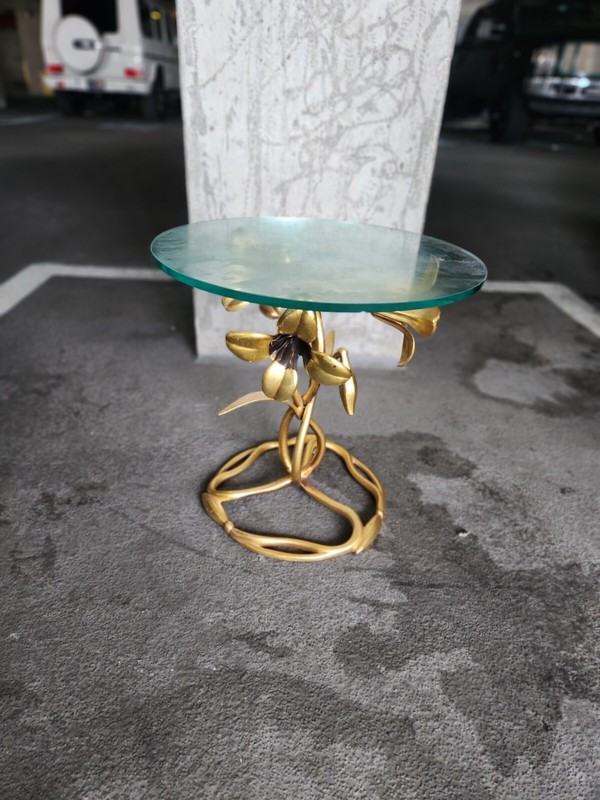 1970’s Gilt Aluminum Poppy Table