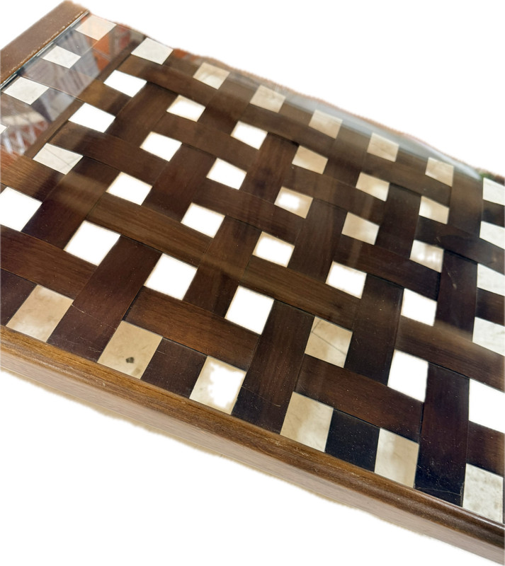 mid-century modern Lane AWARD side table circa 11/04/1961 style 972-02 Walnut gallery