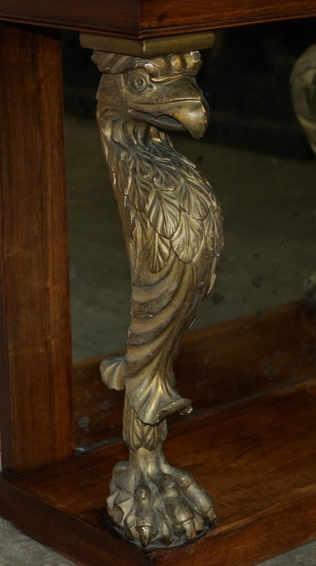 STUNNING ANTIQUE REGENCY ROSEWOOD GILTWOOD & MARBLE EAGLE CARVED CONSOLE TABLE gallery