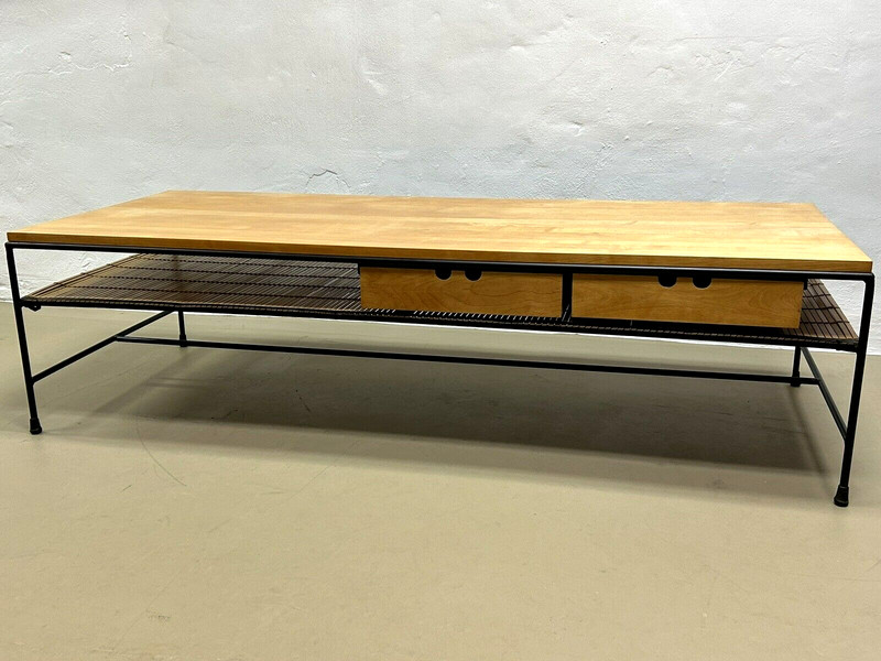 MINT Paul McCobb Planner Group Maple Iron Coffee Table circa 1950’s