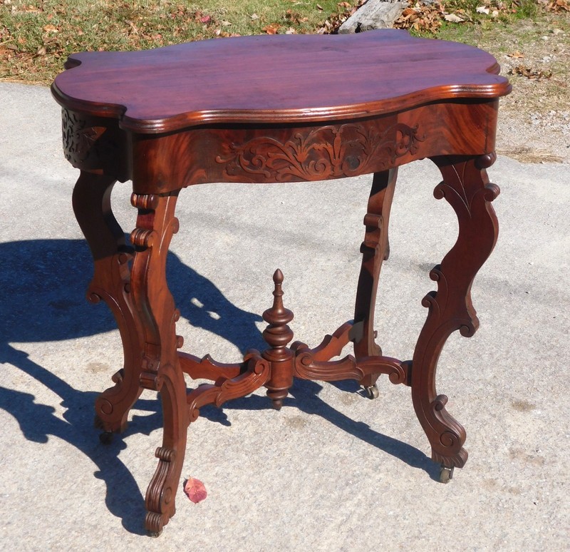 Mahogany Empire/Victorian Wood Top Lamp Center Table c1850