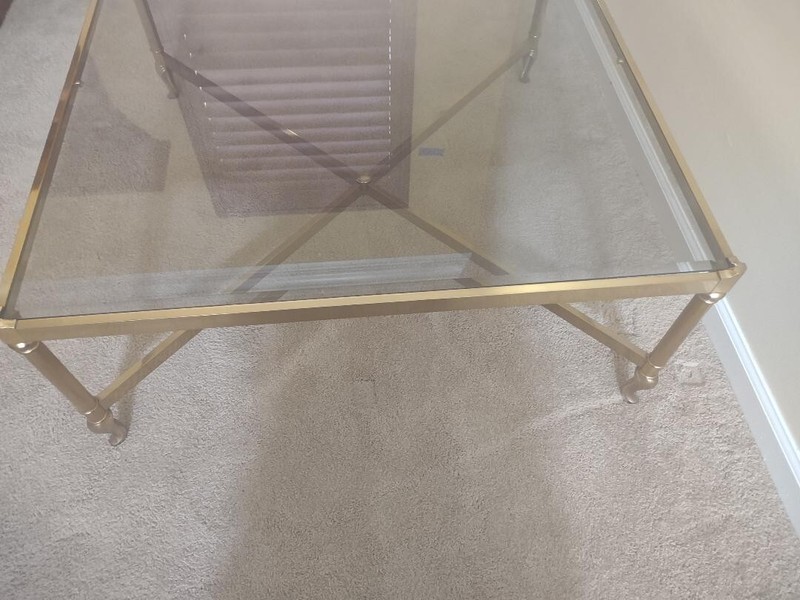 Vintage brass and glass coffee table gallery