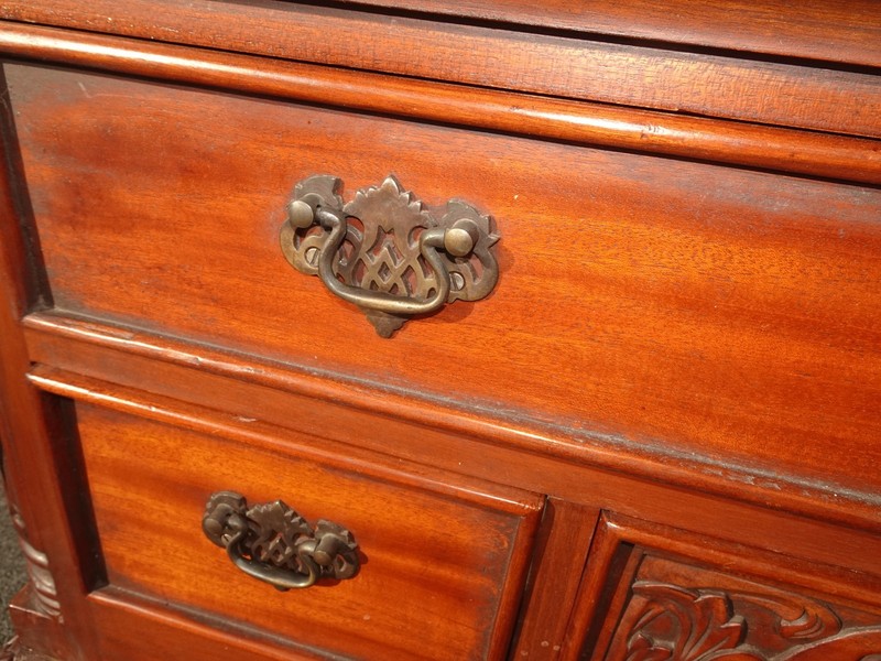 Pair Vintage 32" Tall French Chippendale Highly Carved Side Tables ~ Nightstands gallery