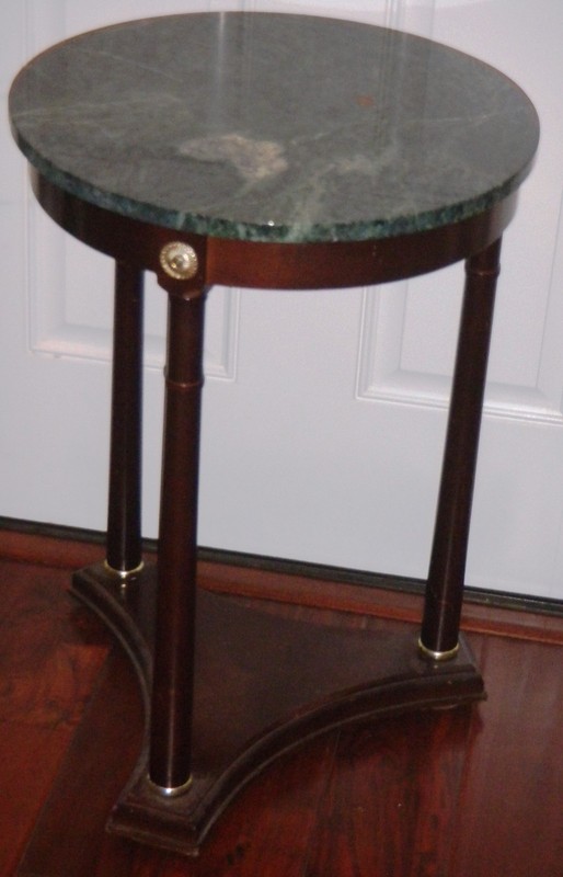 Vintage Bombay Company Regency-Style Accent Table with Green Marble Top