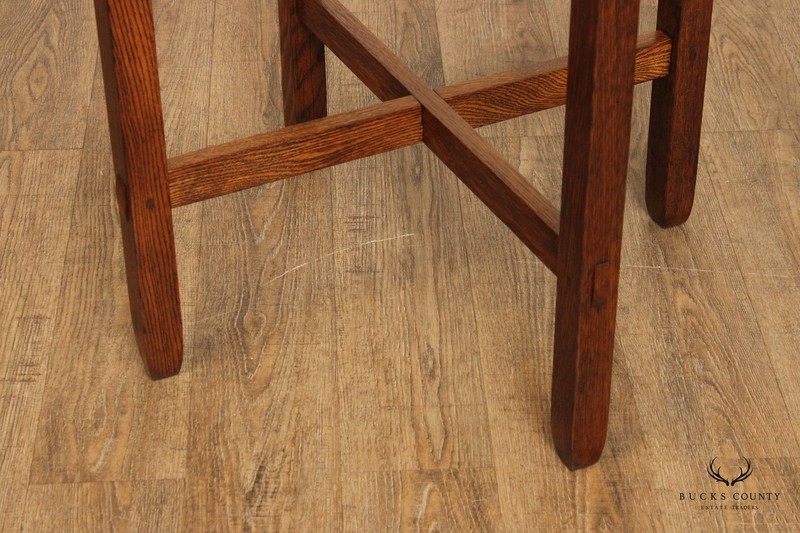 Antique Mission Style Oak Round Table Lamp gallery