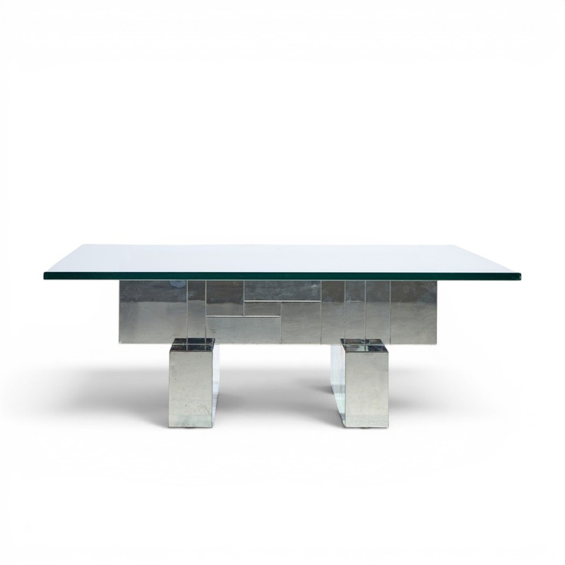 Paul Evans Cityscape Mid Century Chrome and Stainless Steel Coffee Table gallery
