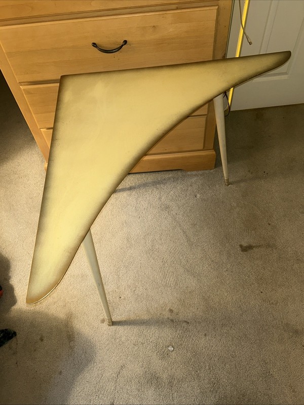 Vintage Mid Century Modern Corner Large Tall Filler Boomerang Table Triangle
