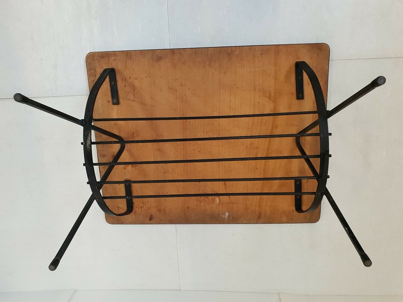 Vintage Coffee Table 1950 In Steel & Resin With Caravels Decor 50S 1950S gallery