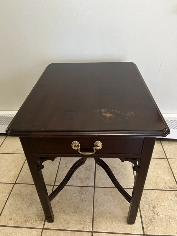STATTON One SOLID CHERRY OLD TOWNE 1 DRAWER LAMP END TABLE NIGHT STAND Damage
