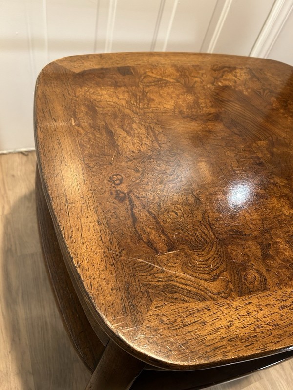 Vtg Gordons Fine Furniture Asian Design Coffee Table Burl Wood Top Curved Legs gallery
