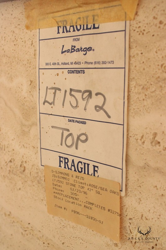 LaBarge Italian Style Travertine Top Coffee Table gallery