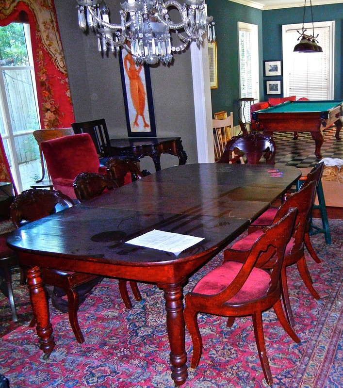 Antique Mahoghany Dining table Demi Lune end 1800’s 44″ x 95 “