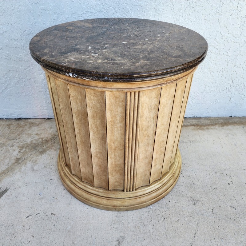 LEXINGTON Italian Marble Drum Side Center Table gallery
