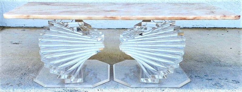Vintage Marble & Lucite Coffee Table gallery