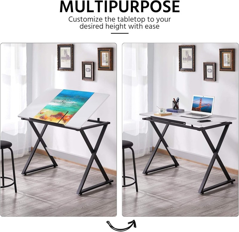 Stylish Adjustable Drafting Table with Multi-Angle Desk Surface for Art & Study gallery