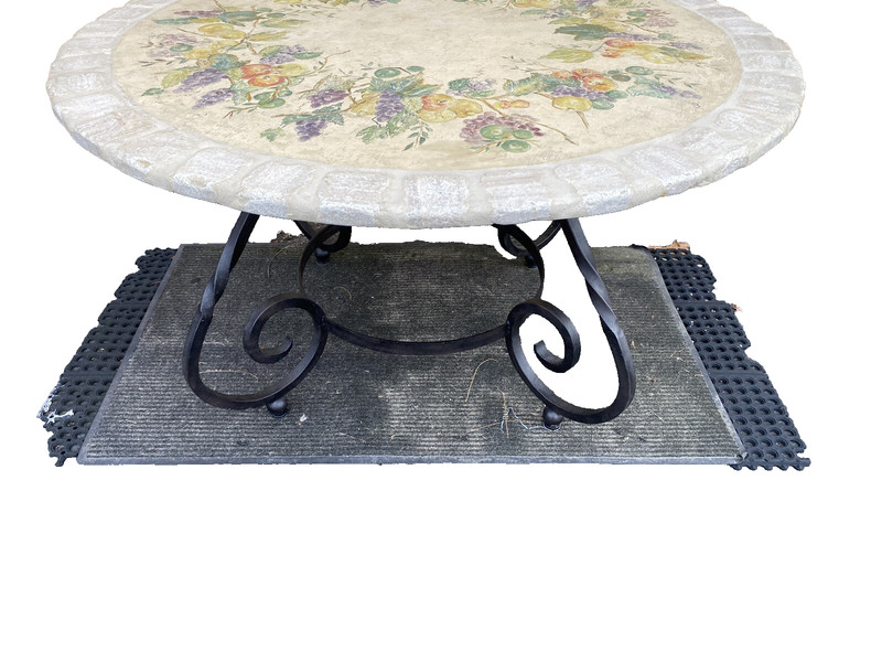 65190 Quality Decorator Cement Top Iron Table Dining Kitchen Table gallery