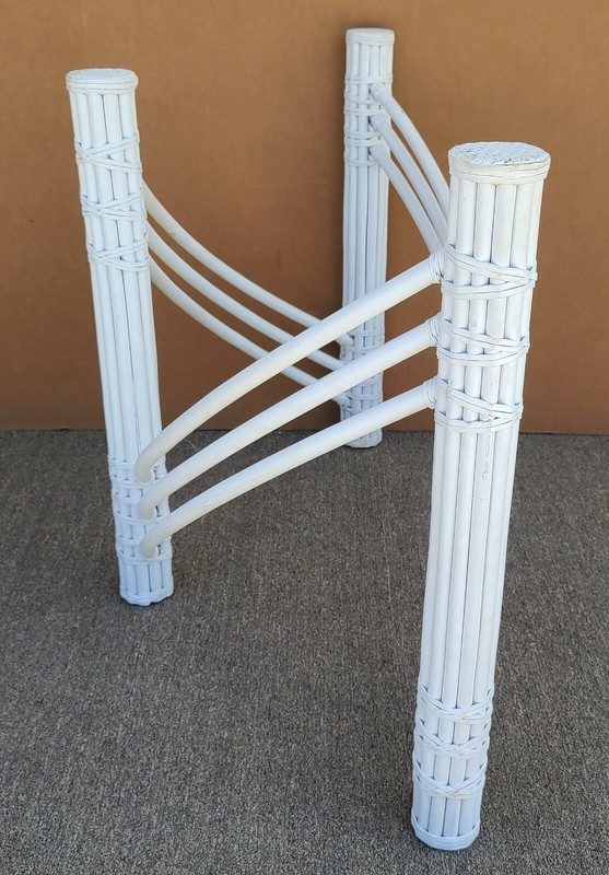 Palm Beach Regency Coastal Faux Bamboo Rattan Dining Console Table Base gallery